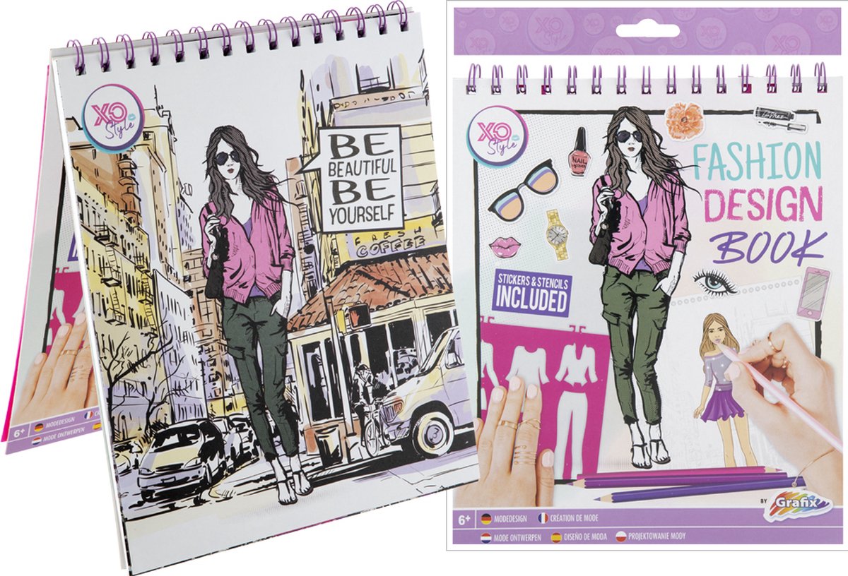 Grafix Fashion design stickerboek + stencils
