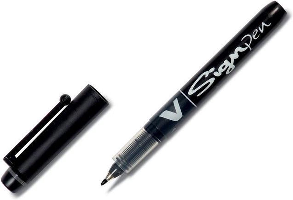 Pilot Boligrafo de tinta líquida v-sign zwart 0,6 mm (12 stuks)