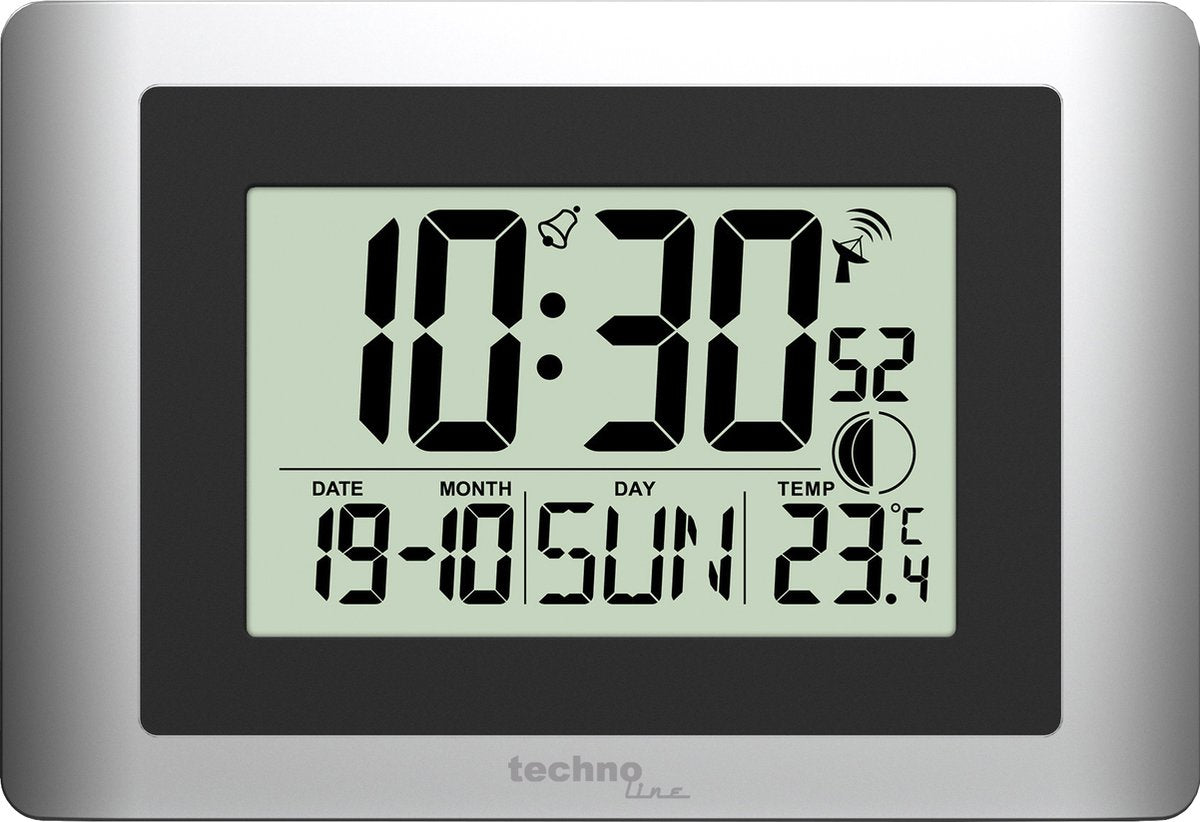 Technoline Digitale wandklok ws 8028 220x150x56mm zilver