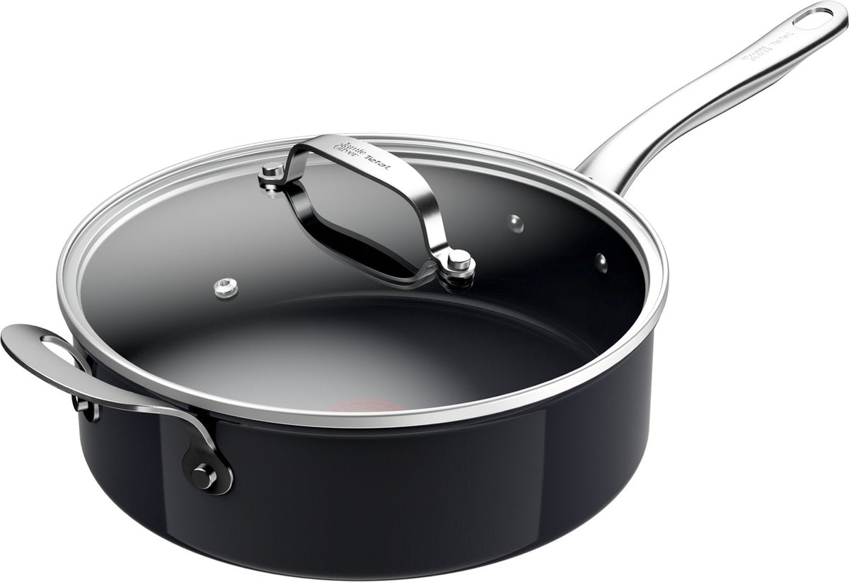 Jamie Oliver By Tefal prima hapjespan - ø26 cm - keramisch - geschikt voor alle warmtebronnen - inclusief glazen deksel