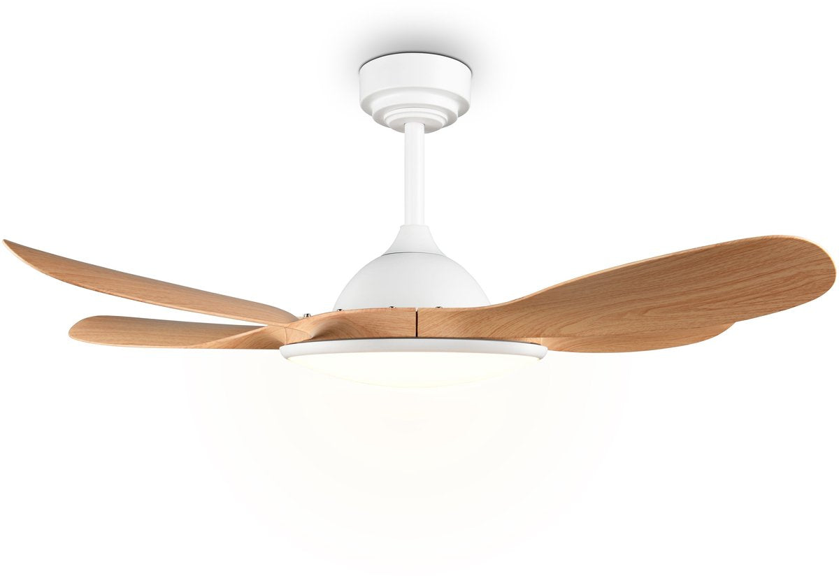 RL LIVE YOUR LIGHT Reality flen - ventilator - wit - incl. 1x smd 24 w - afstandsbediening - geintegreerde dimmer - traploos instelbare lichtkleur - geheugenfunctie via de afstandsbediening - zomer- en wintermodus - 6 snelheidsniveaus