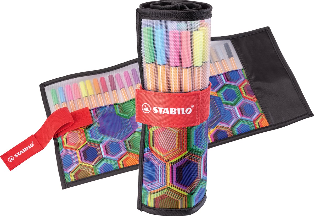 STABILO point 88 - fineliner 0,4 mm - rollerset - arty - etui met 25 kleuren