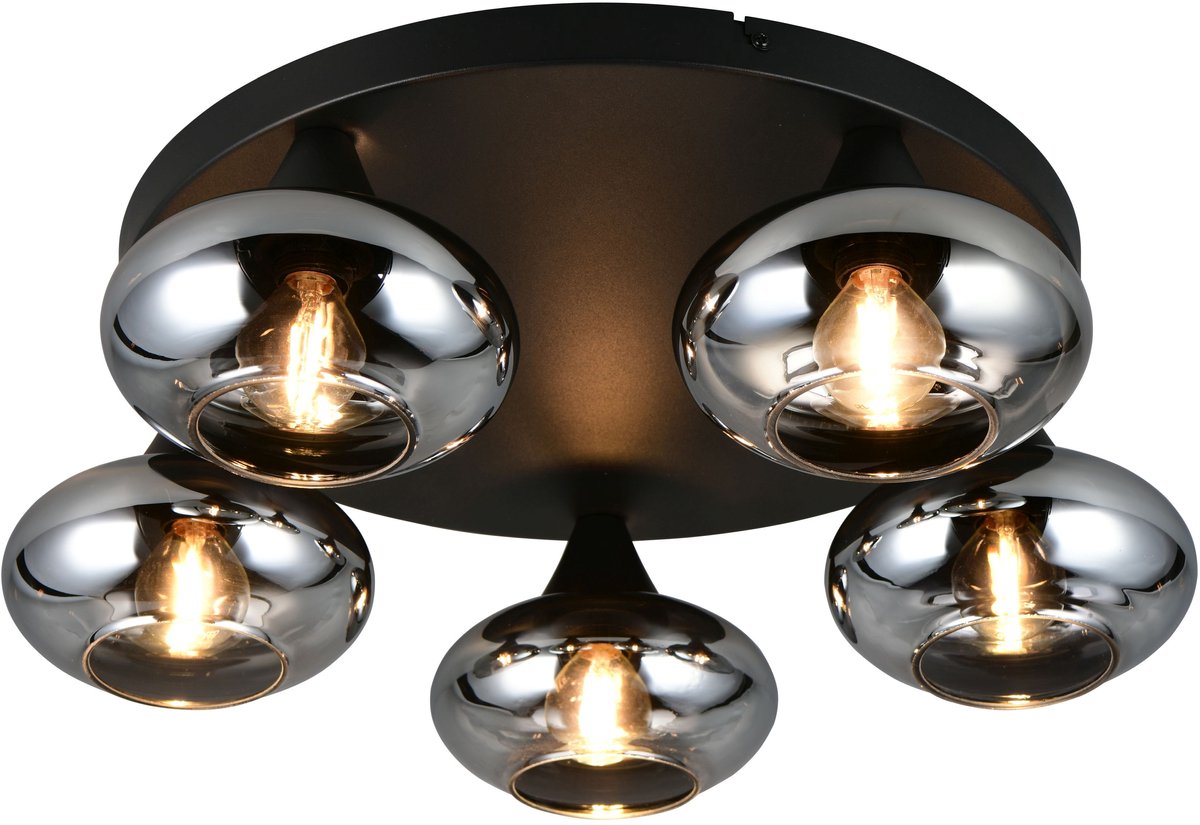 RL LIVE YOUR LIGHT Reality divina - plafondlamp - rookkleur - excl. 5x e14 4 w - plafondbevestiging
