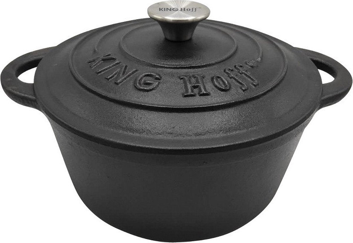 KINGHOFF 1523 - gietijzeren pan - zwart - 22 cm - 2.4 liter