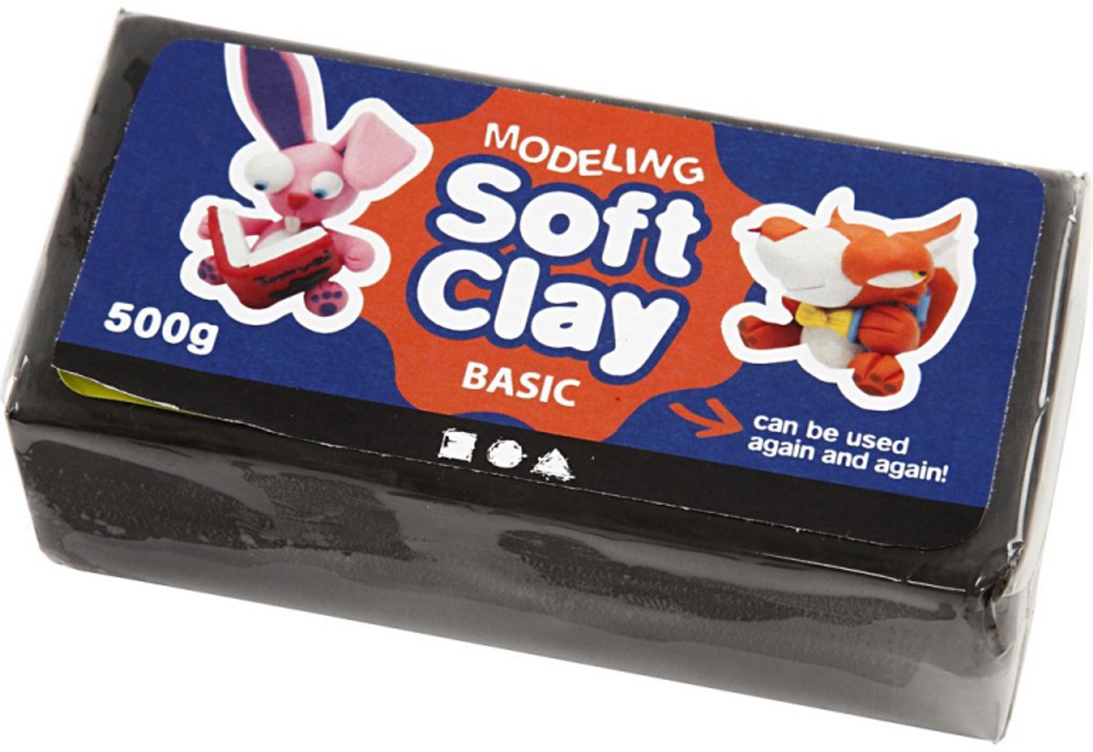 Creativ Company Zachte klei - zwart, 500gr.