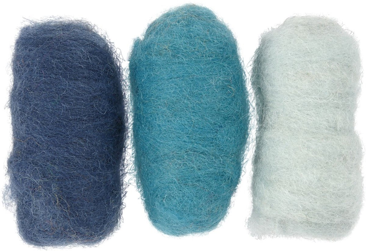 Creativ Company Cc creotime gekaarde wol set 3x10gr blauw