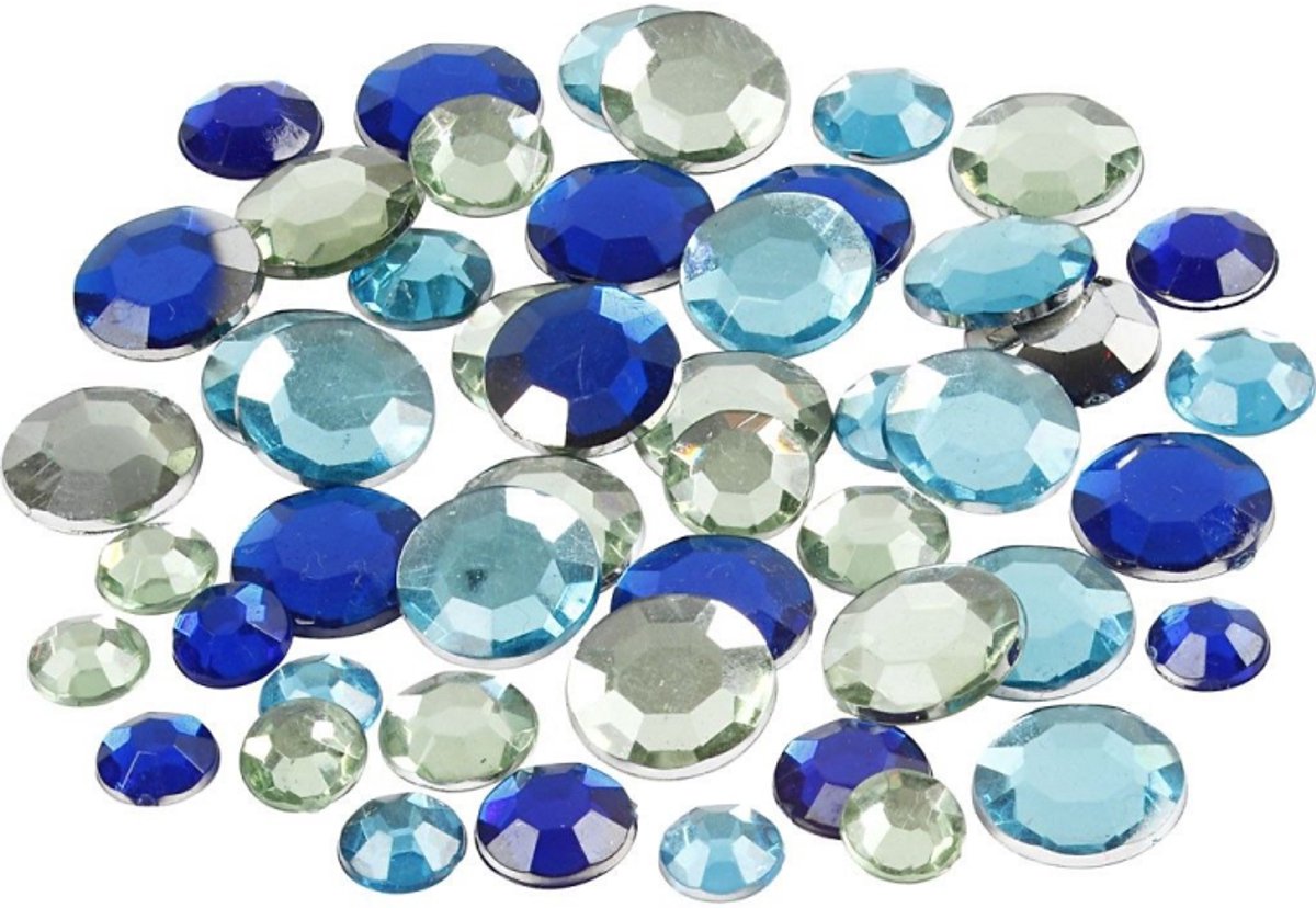 Creativ Company Cc strasstenen rond blauwe harmonie 6-12 mm 360 stuks