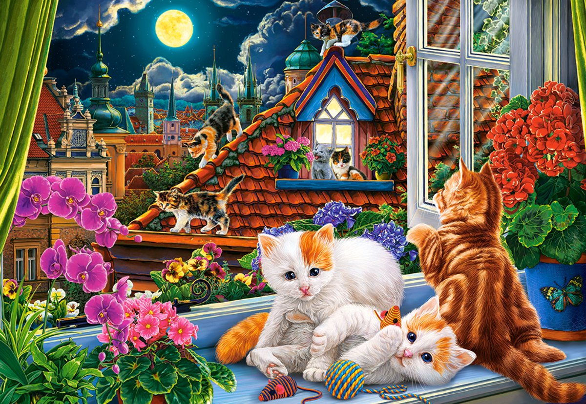 Castorland Kittens on the roof puzzel 1500 stukjes