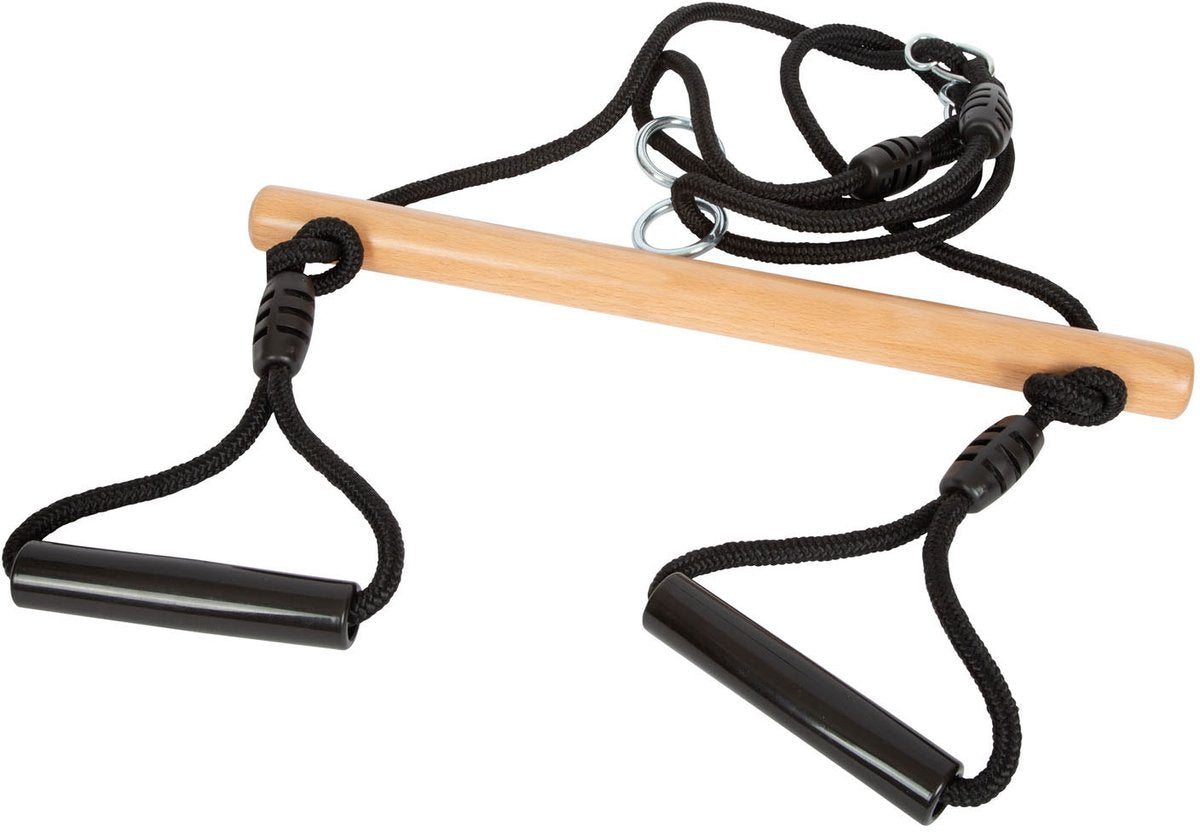 Small Foot - houten trapezeschommel met gymnastiekringen black line
