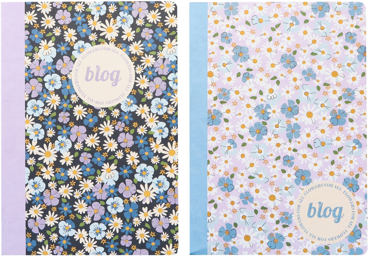 Kangaro schriften - b'log flowers - formaat a5 - met ruit 5mm - 2 stuks - an-123869-a