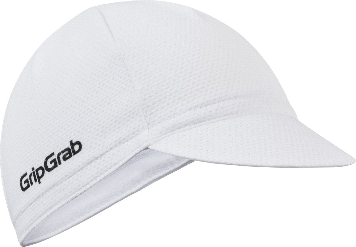 GripGrab - lightweight zomer fietspet mesh cycling cap retro fietsmuts uv-bescherming helmmuts - wit - unisex - maat m l (57-63 cm)
