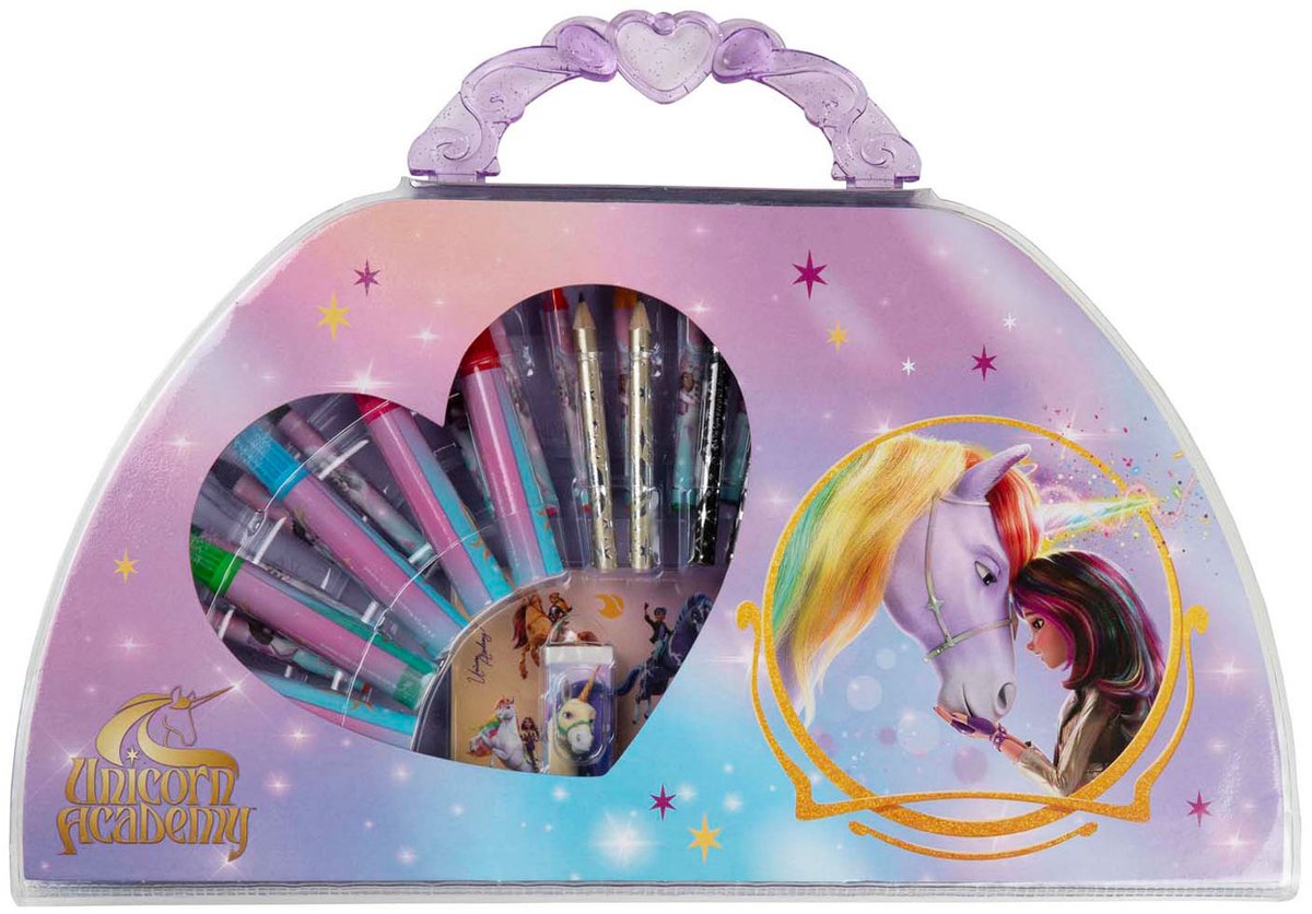 Undercover Unicorn academy kleurkoffer, 51dlg