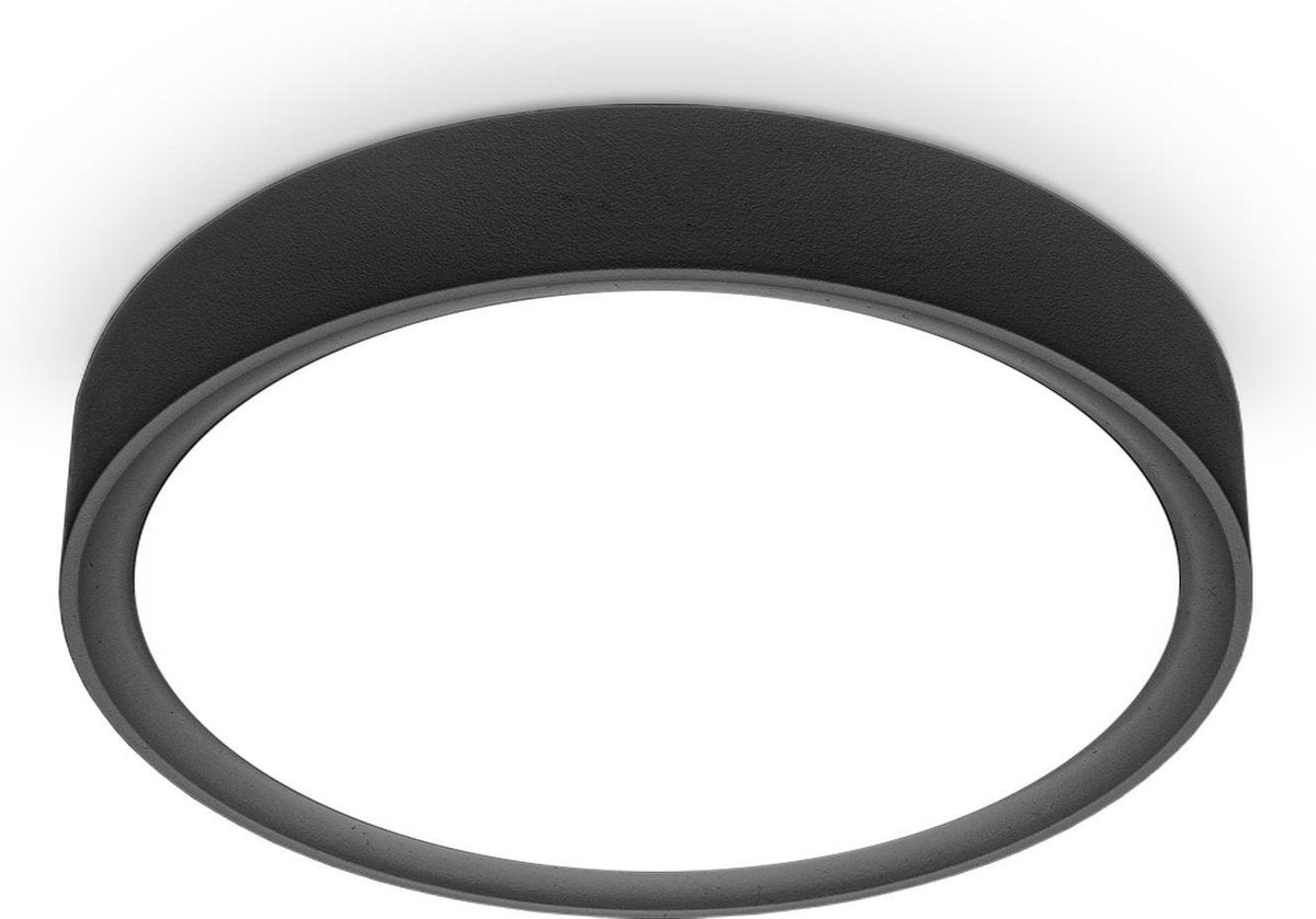 B.K.Licht - plafondlamp - zwart - plafonniére met 1 lichtpunt - ø25cm - 4.000k - 1.200lm- 12w