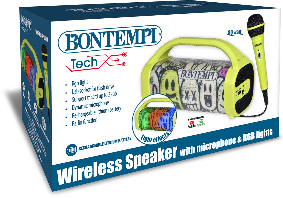 Bontempi Spa Bontempi - speaker met microfoon en lichteffecten
