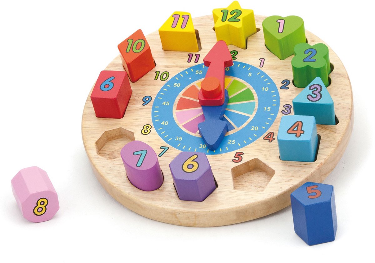 Vigatoys Viga toys® puzzelklok met geometrische vormen