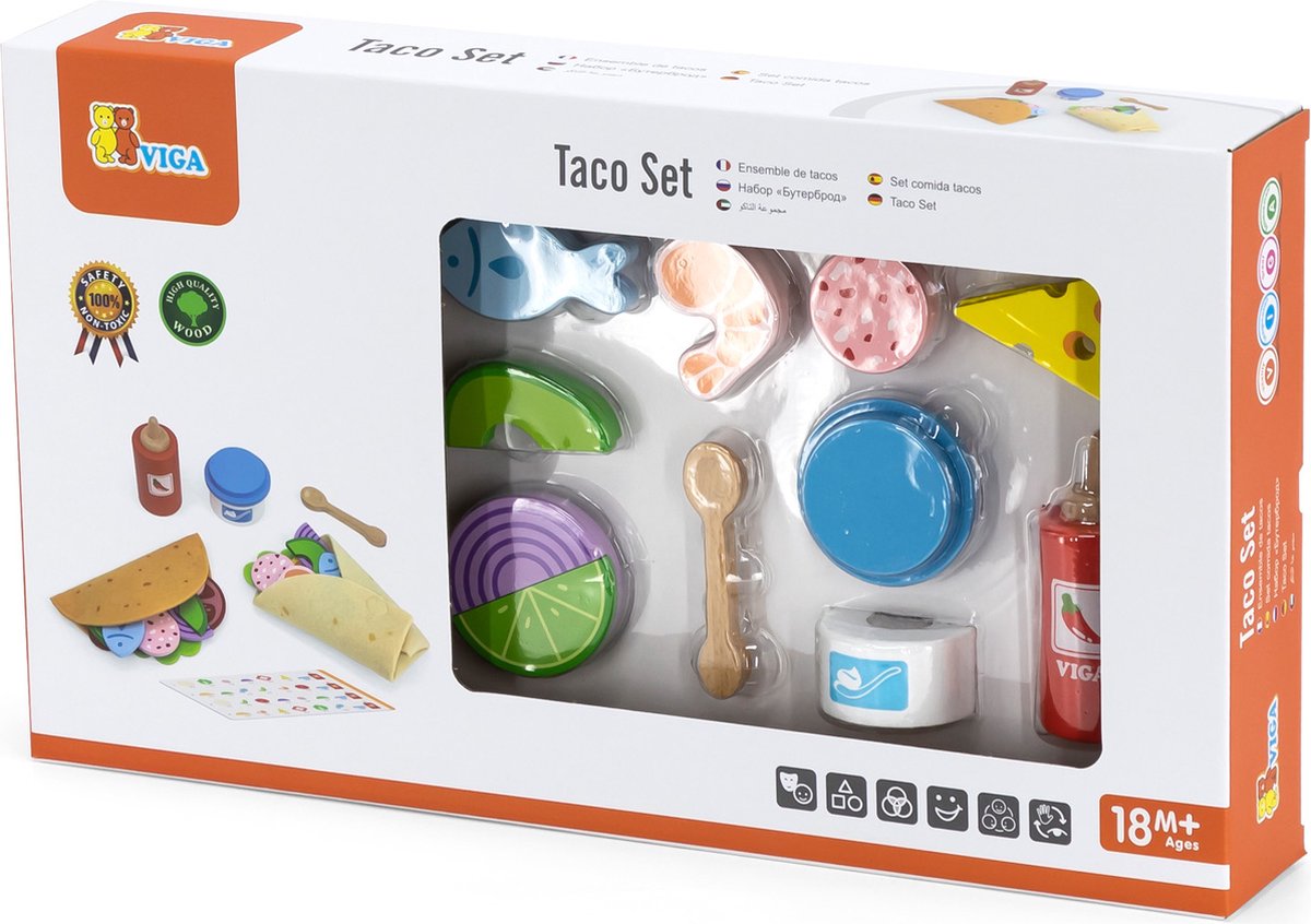 Vigatoys Viga toys® speelgoedeten en -drinken taco set