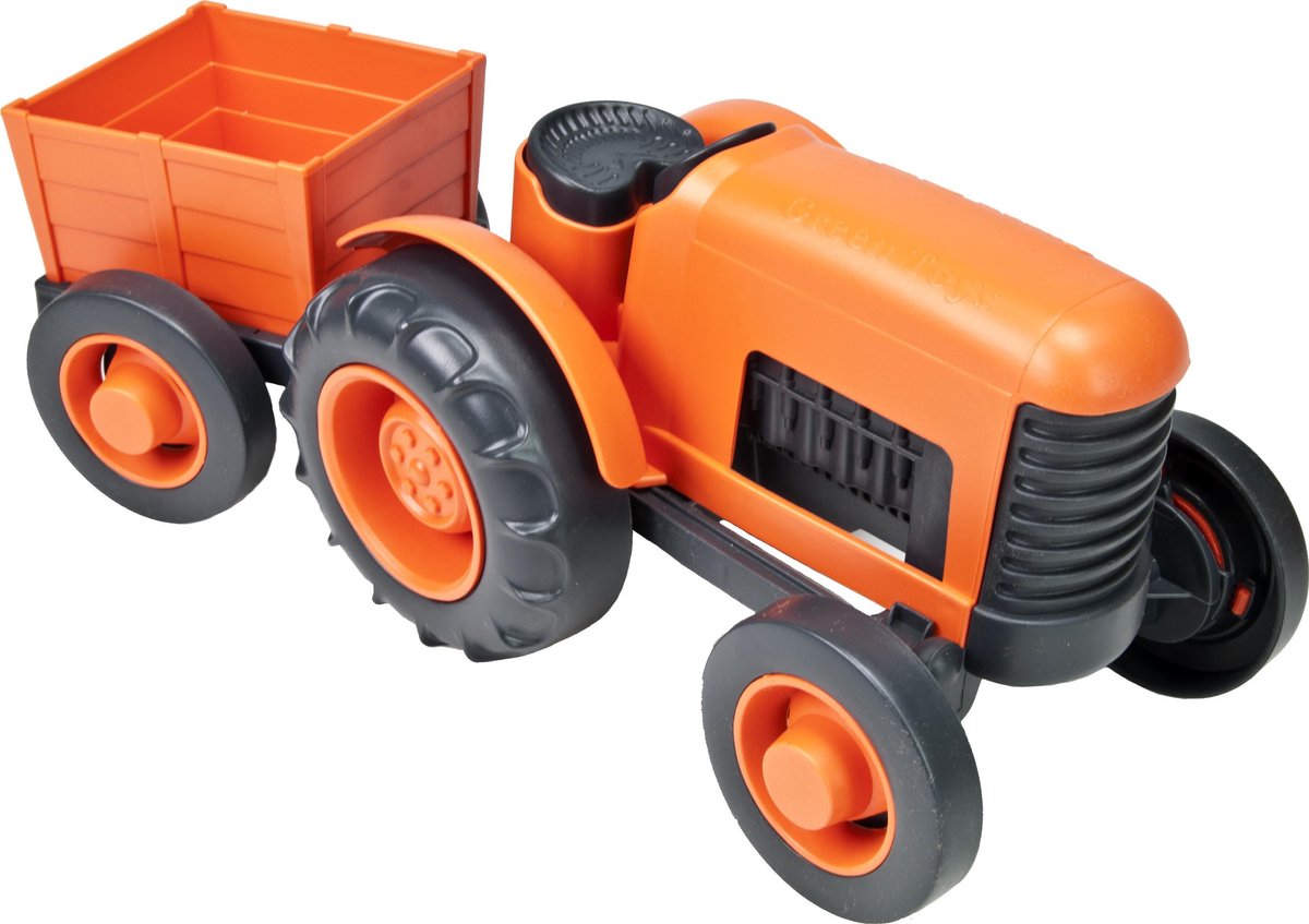Green Toys Speelgoed Speelgoed tractor met aanhangwagen - green toys