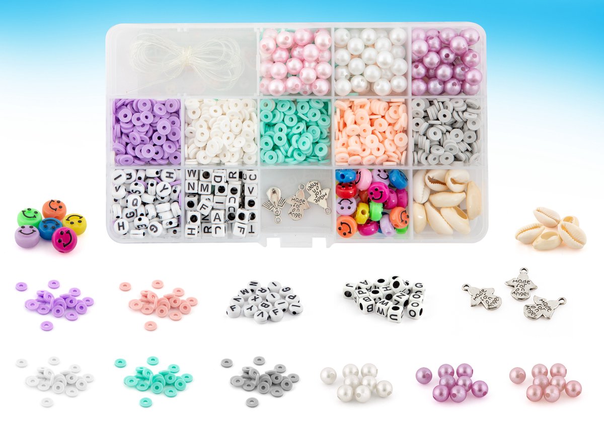 Grafix Kralensets beads in box, 12 setjes beads