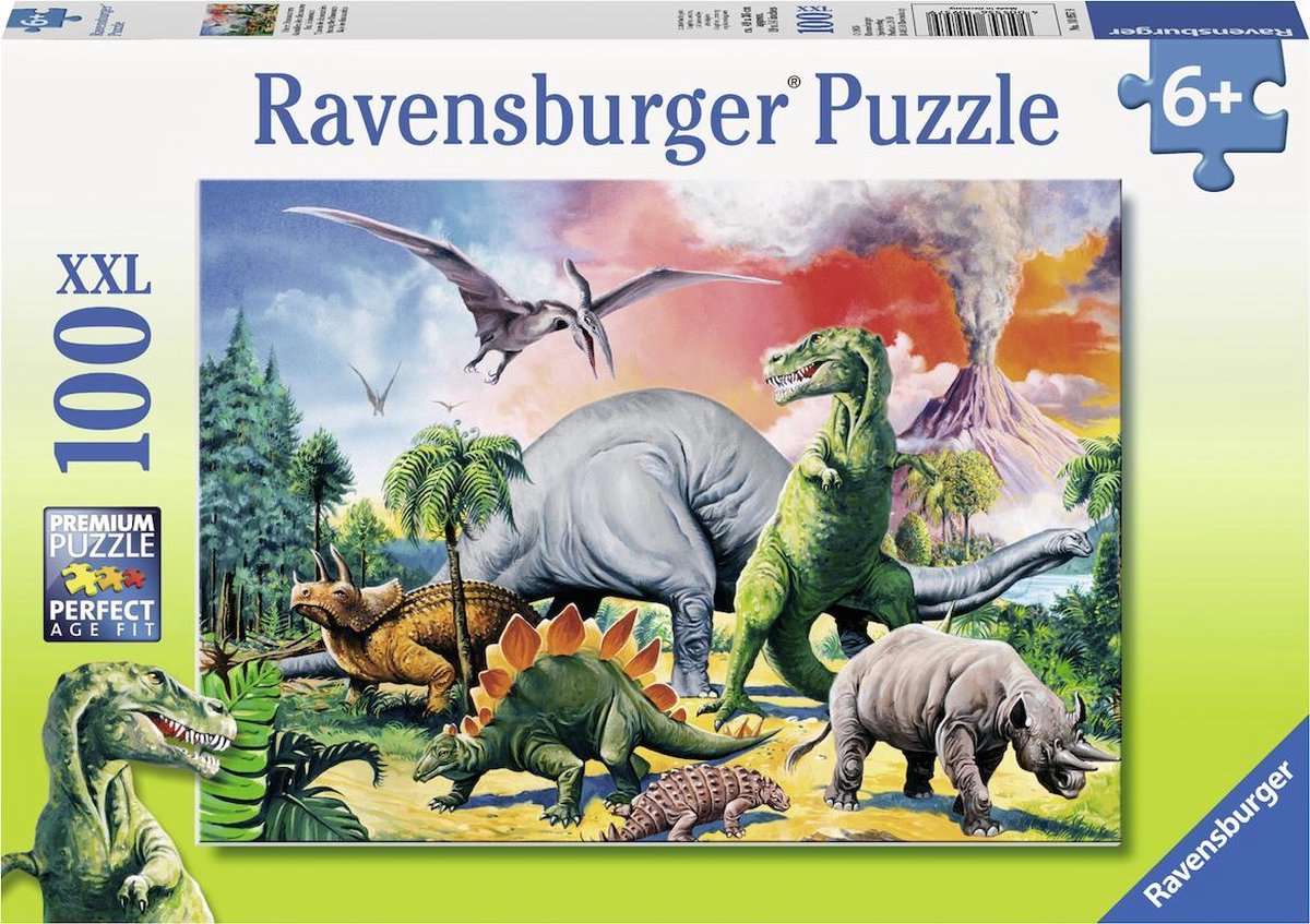 Ravensburger puzzel tussen de dinosauriã«rs - legpuzzel - 100 stukjes