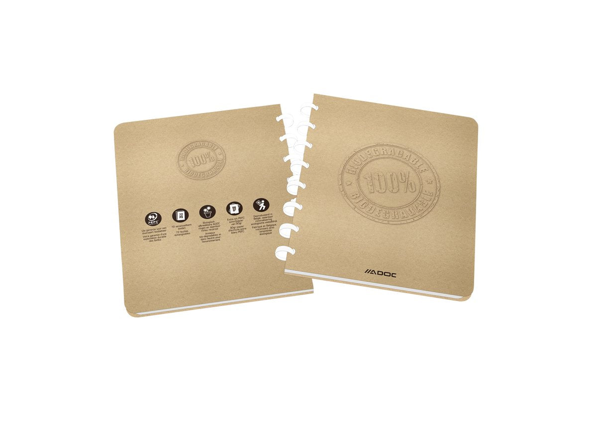 Adoc Schrift bio a5 ruit 5x5mm 144pag 90gr kraft