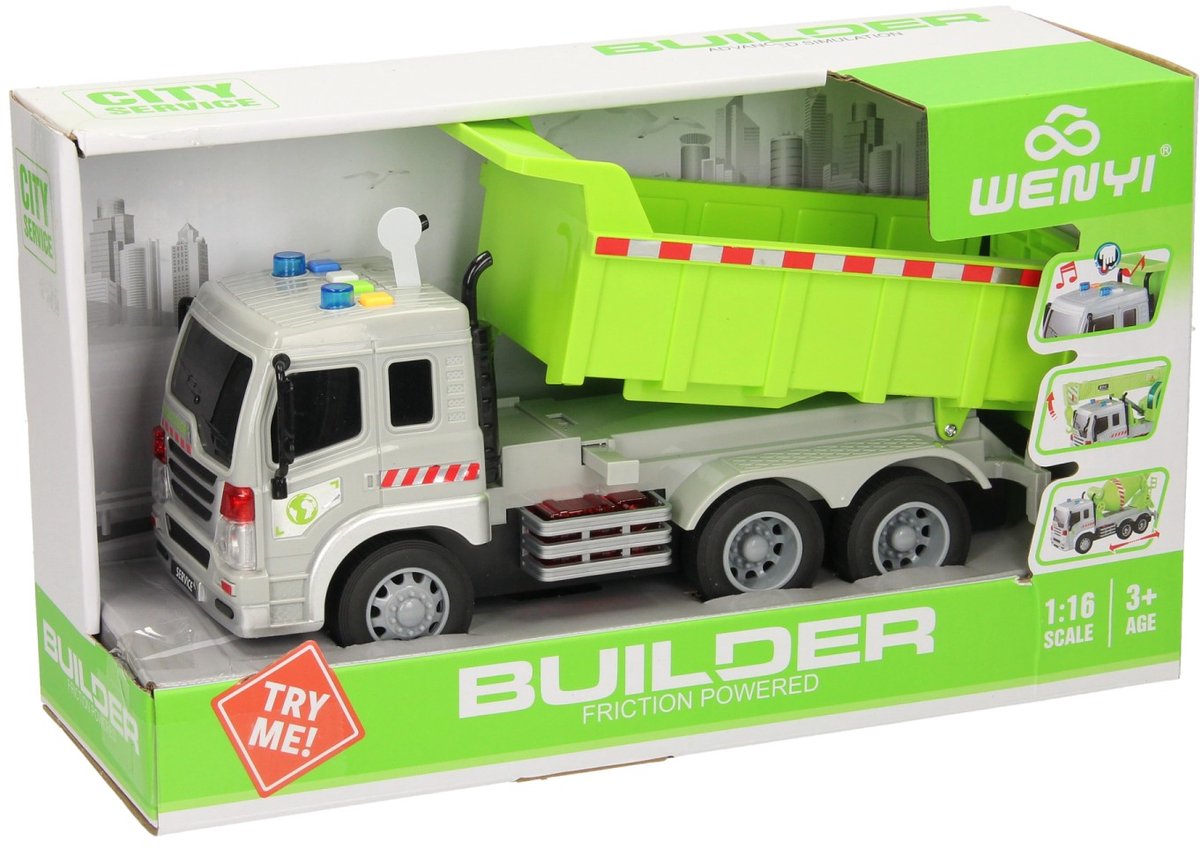 Lobbes Speelgoed BV Truck met kiepwagen met licht en geluid