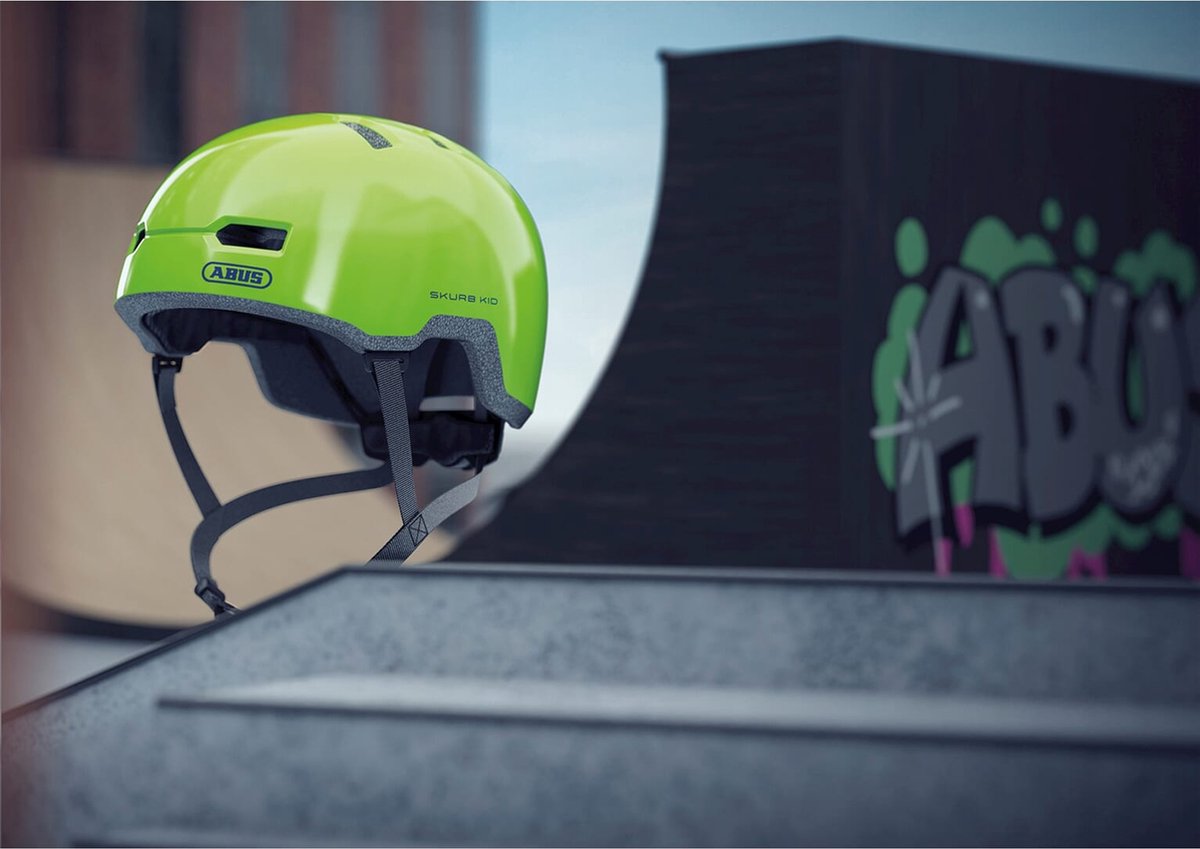 ABUS Fietshelm skurb kid shiny green m - 50-55 cm - groen - geschikt voor gebruik op kinderfietsen - 250 g
