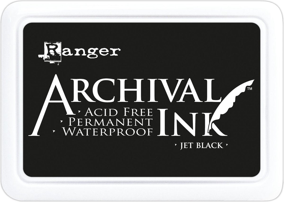 Ranger Industries Ranger archival permanent ink pad - jet black - zwart