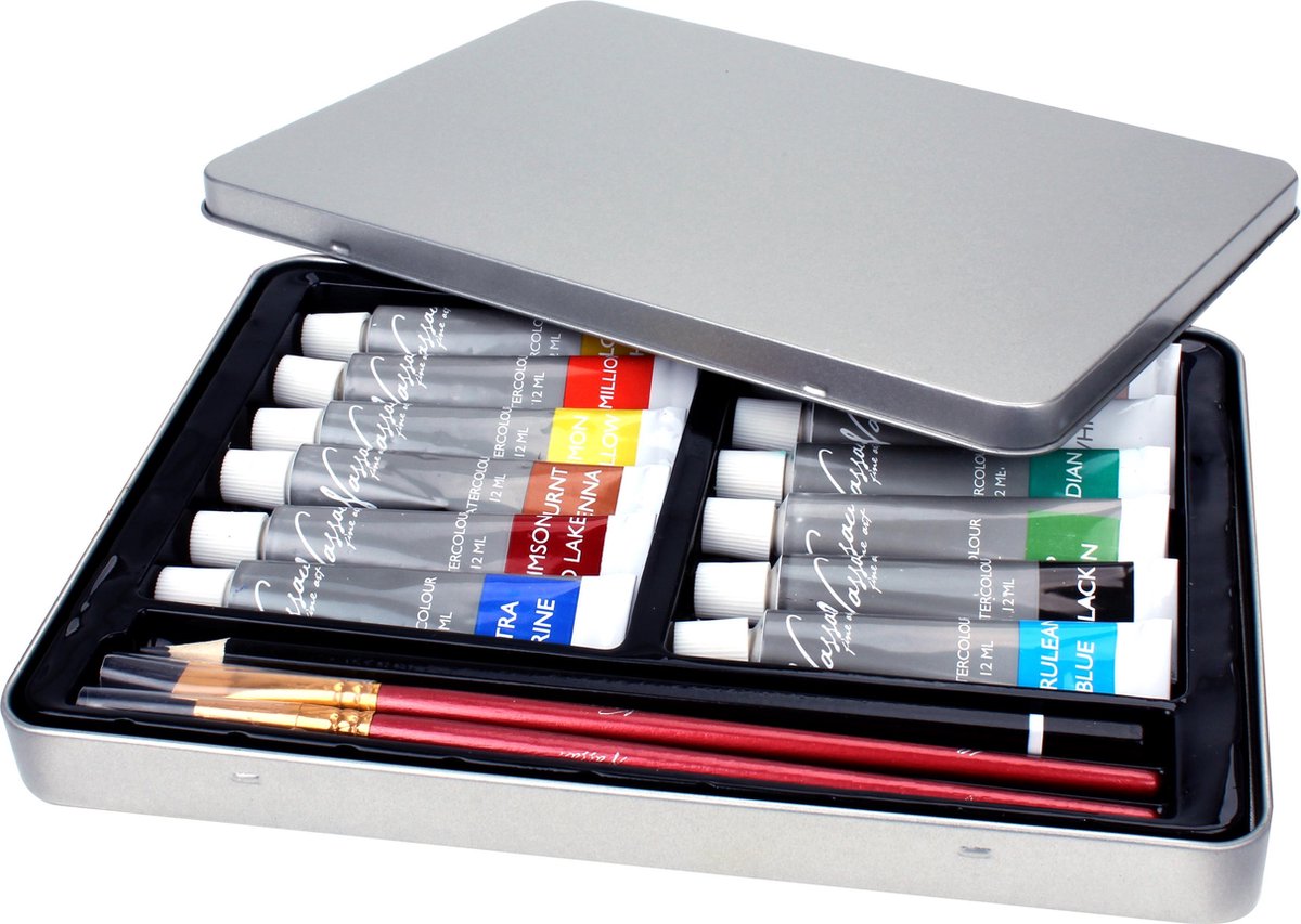 Nassau Fine Art Aquarelverf met accessoires, 16dlg.
