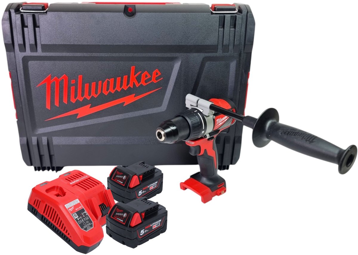 Milwaukee m18 bldd2-502x accu schroefboormachine 18v 5.0ah in hd-box - 4933464515