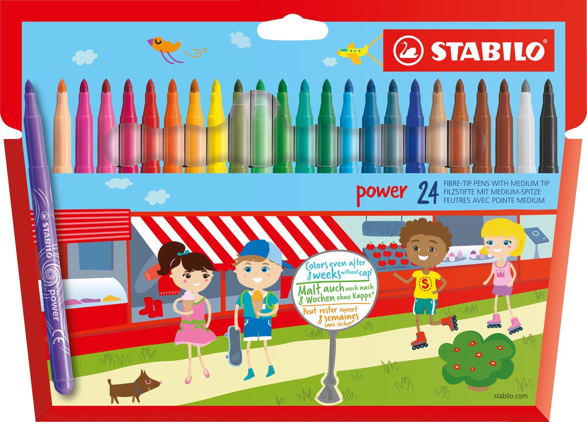 STABILO power - viltstift - set met 24 stuks