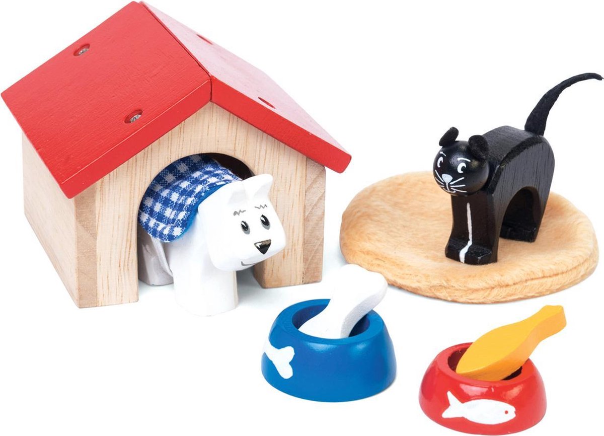 Le Toy Van poppenhuismeubels huisdieren - hout
