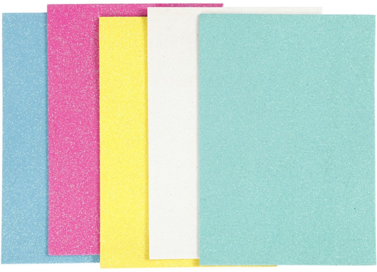 Creativ Company Cc eva foam glitter pastel a5 2mm 5 vel