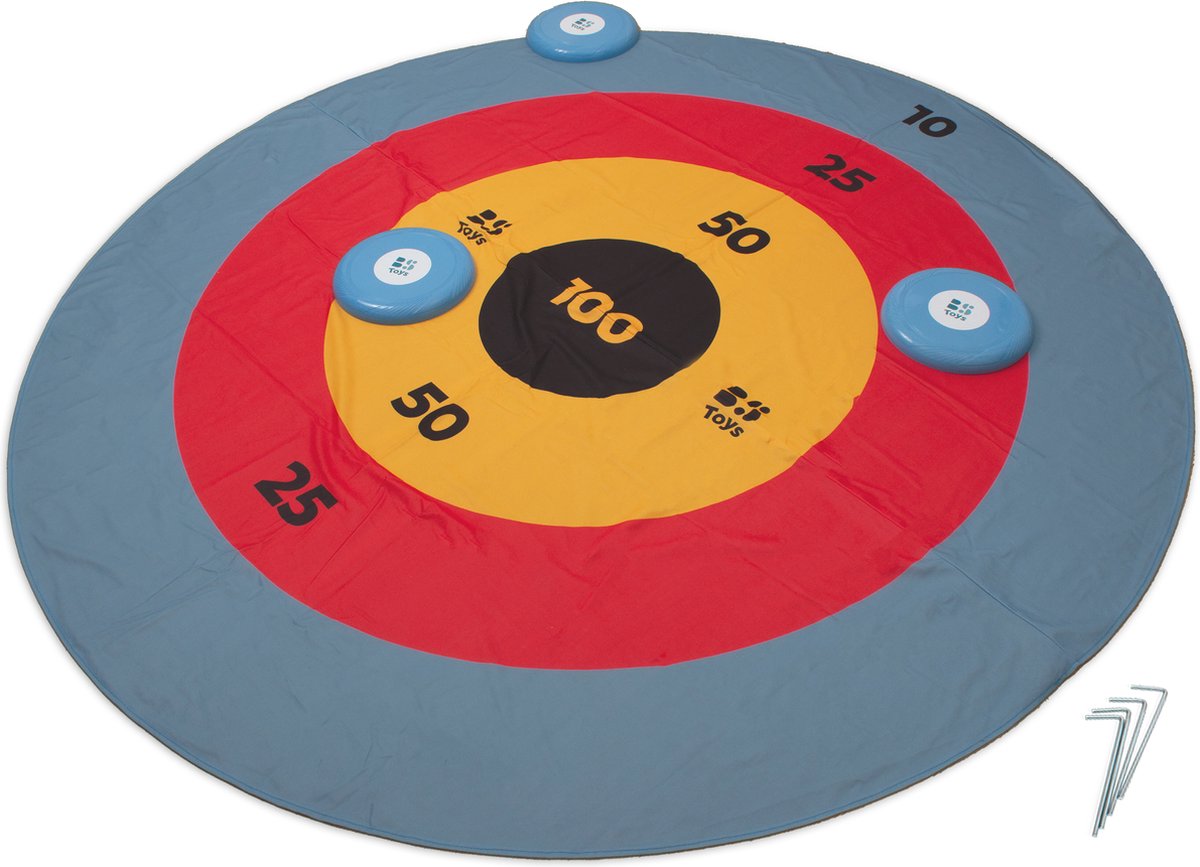 BS Toys disc deluxe werpspel - disc gooien spel - kinderspeelgoed 1 tot 4 spelers - buitenspeelgoed - werpspel kinderen - gezelschapspellen kinderen - cadeau kind - spelletjes voor kinderen - buiten speelgoed - buitenspel - buiten spellen