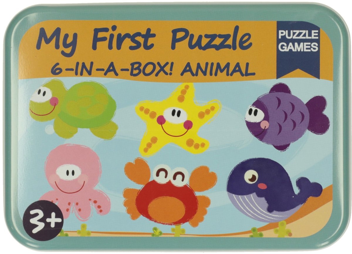 Lobbes Speelgoed BV Mijn eerste 6 puzzzels in blik - onderwaterwereld