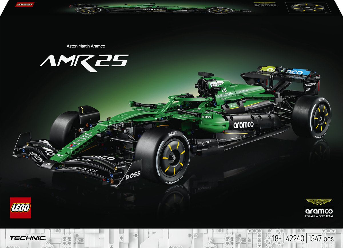 LEGO technic aston martin aramco amr25 f1 auto bouwpakket voor volwassenen met modelauto 42240