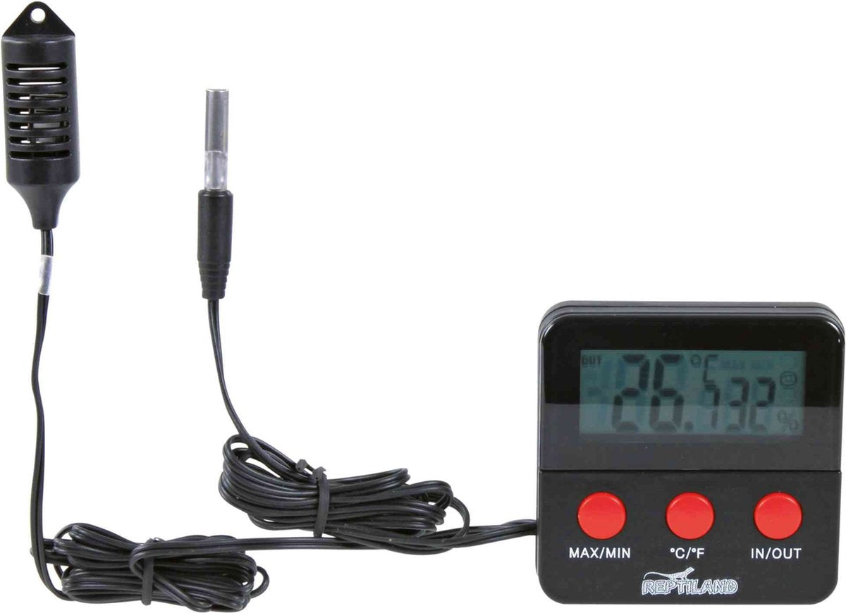 Trixie Reptielen thermometer hygrometer digitaal - meetbereik 0-70 °c, 20-99% luchtvochtigheid - 6x6 cm