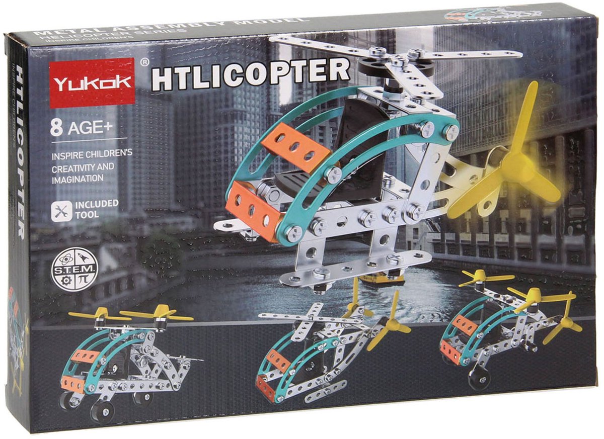 Lobbes Speelgoed BV Metalen bouwpakket helikopter, 106dlg.
