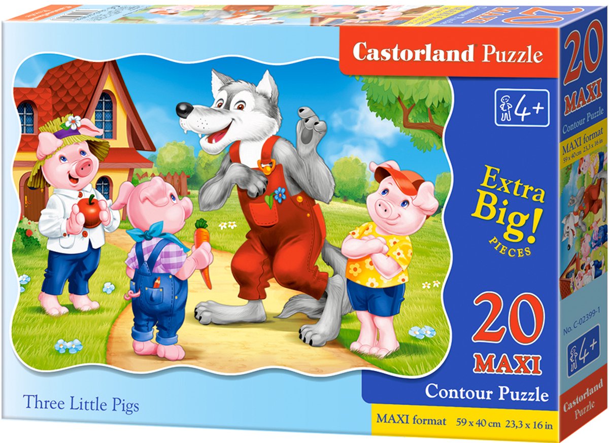 Castorland Puzzle 20 maxi three little pigs