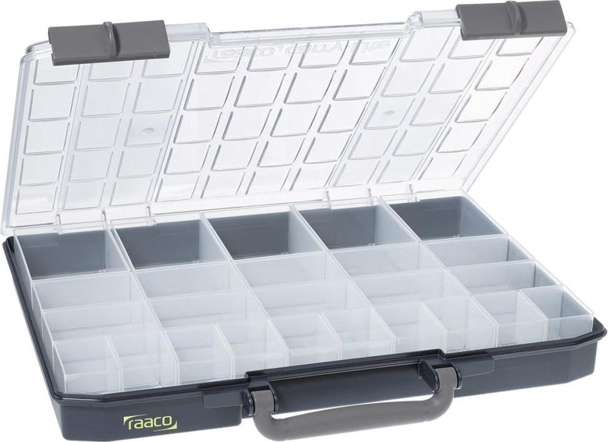 Raaco assortimentsdoos - carrylite 55 - met 25 inzetbakjes - 330 x 413 x 57 mm - 136273