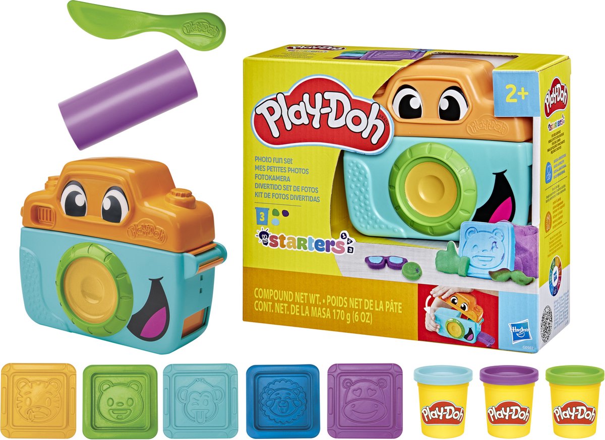 Play-Doh fotoplezier voor beginners speelset - boetseerklei - speelgoedcamera - 3 potjes - knutselen voor kinderen