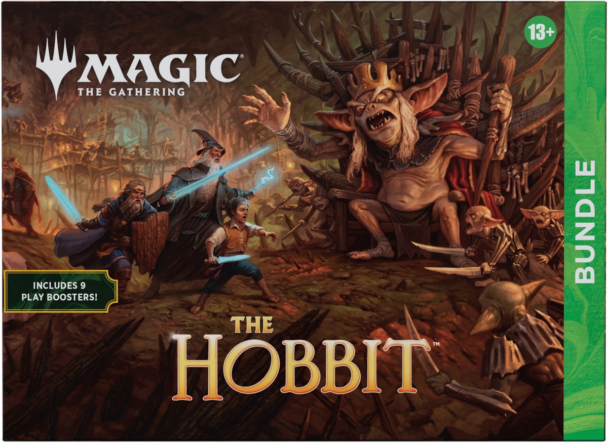 Magic The Gathering Magic: the gathering | the hobbit bundle | 9 play boosters, 34 lands, foil promo card + exclusive accessories | collectible trading card game