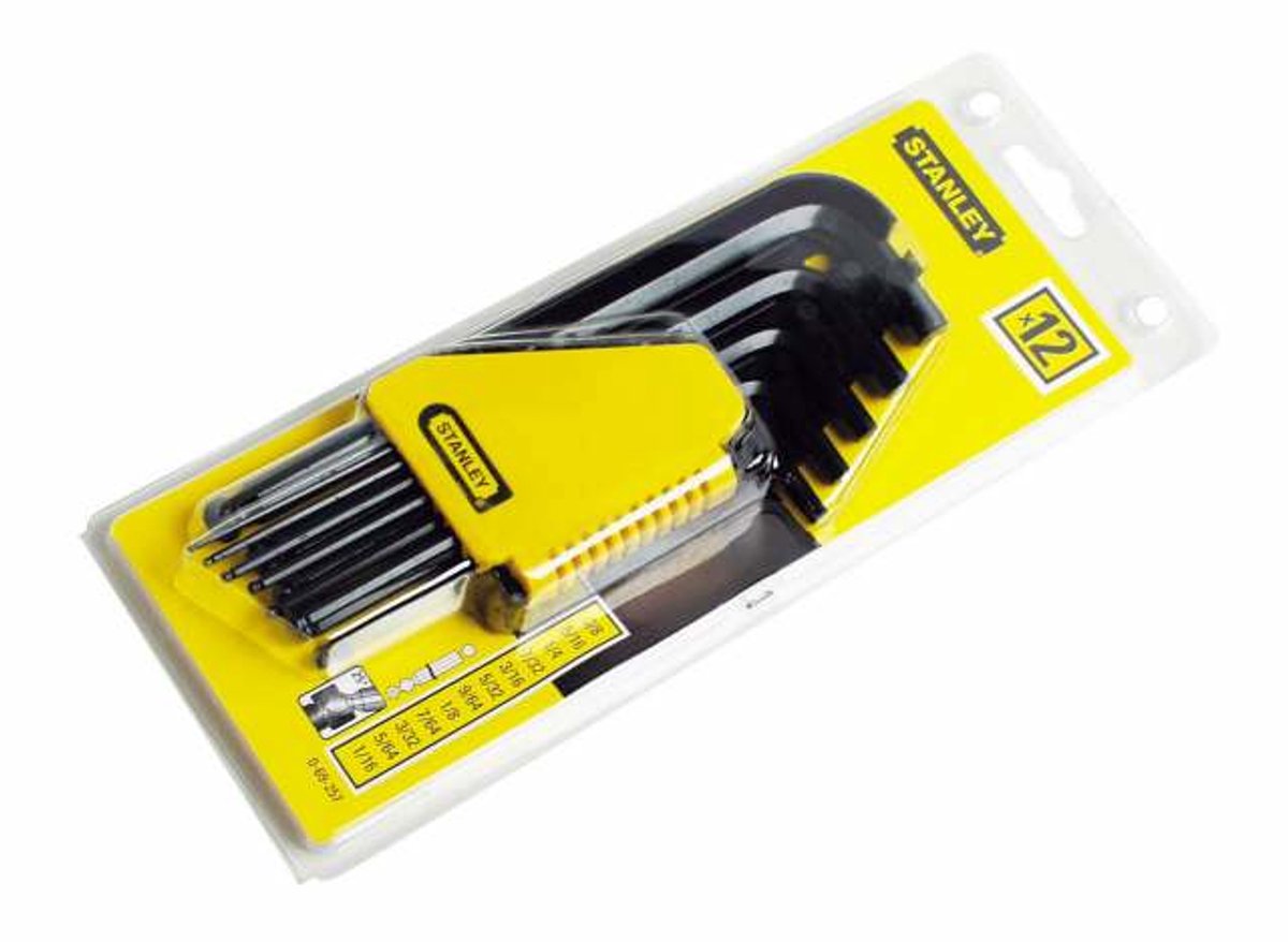 STANLEY - inbussleutel set - 12-delig - met kogelkop - calibrated