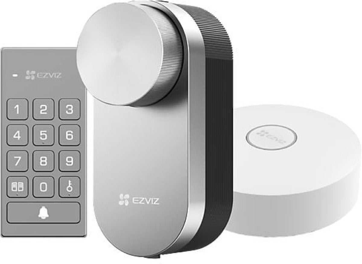 EZVIZ dl01pro smart lock with multifunction keyboard and a3 home gateway, bluetooth with remote access, keyless for connected home