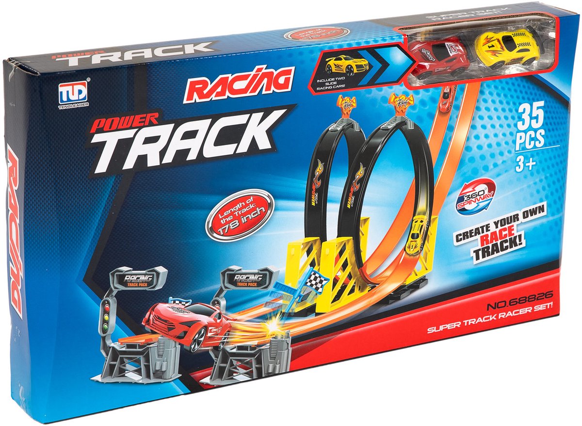 Lobbes Speelgoed BV Auto racebaan set looping duel, 35dlg,