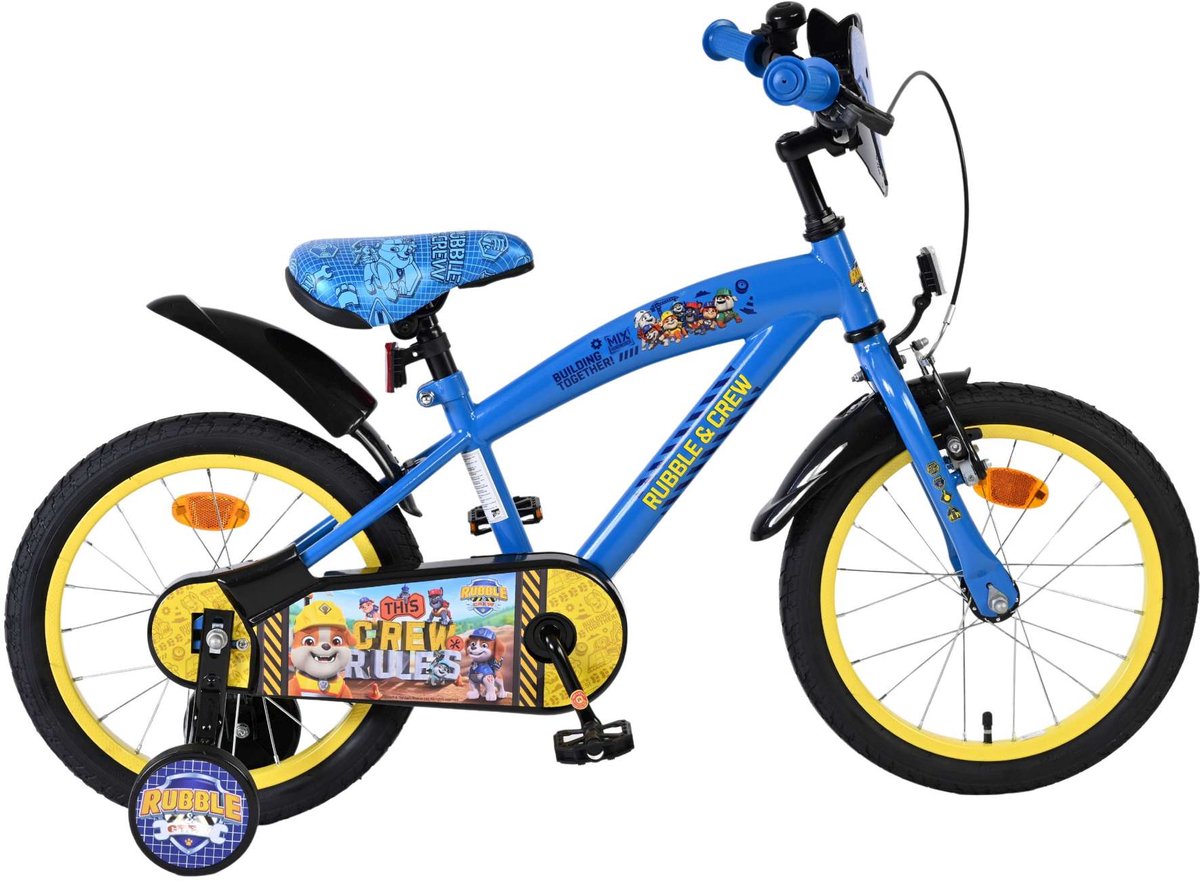 Volare Paw patrol - rubble crew kinderfiets - jongens - 16 inch - blauw