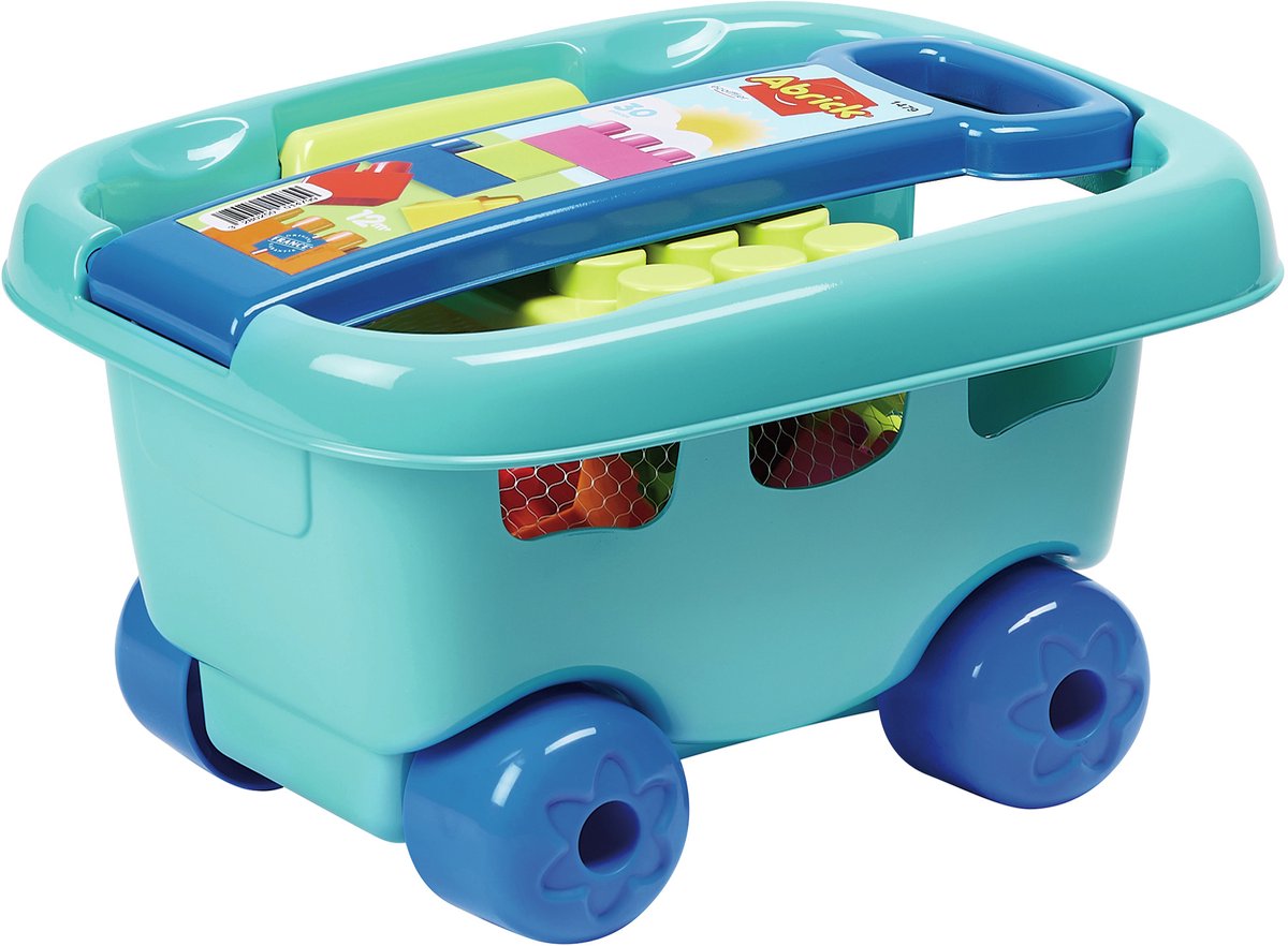 Abrick Ecoiffier bouwblokken in opbergwagen - 30dlg.
