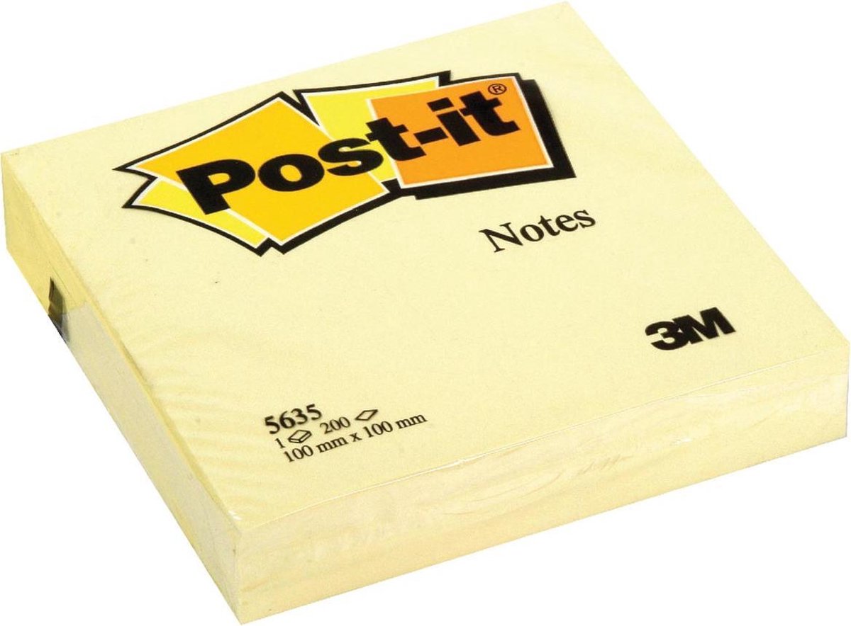Post-it® Post-it - memoblok 3m post-it 563 101x101mm geel