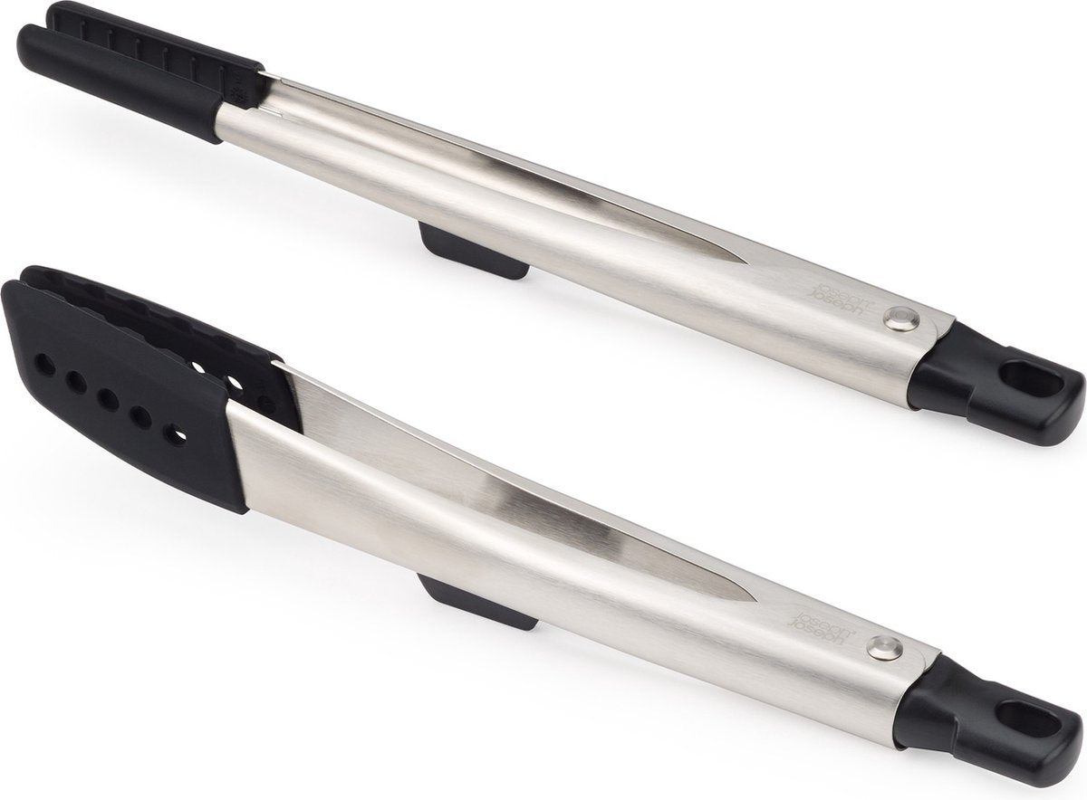 Joseph Joseph - elevate fusion tang set van 2 stuks - siliconen - zilver
