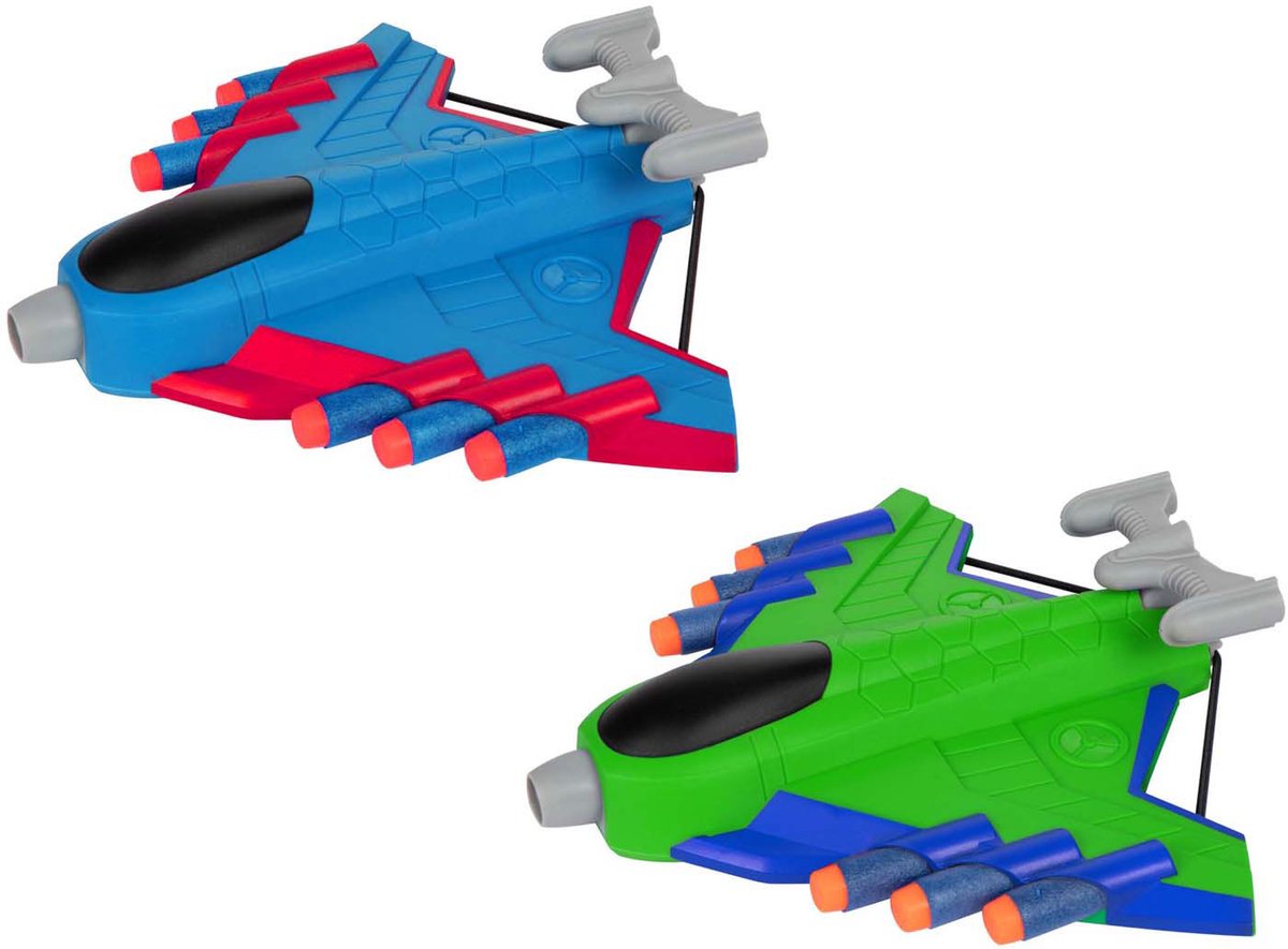 Toi-Toys Play out vliegtuig shooter met 16 foam pijlen