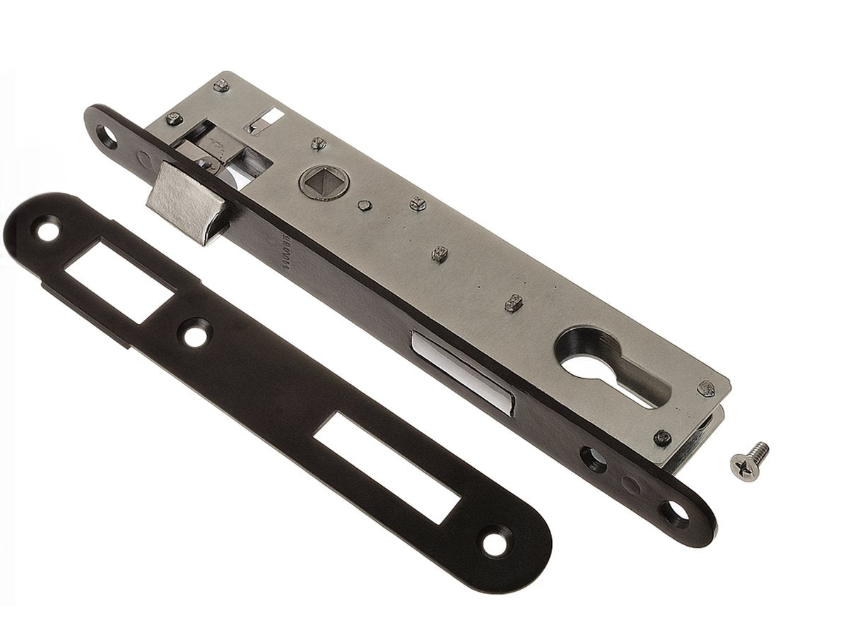 Merkloos Sans Marque Smaldeurslot profielcilinder 90 × 22 mm - slotafstand 90mm - zwarte voorplaat